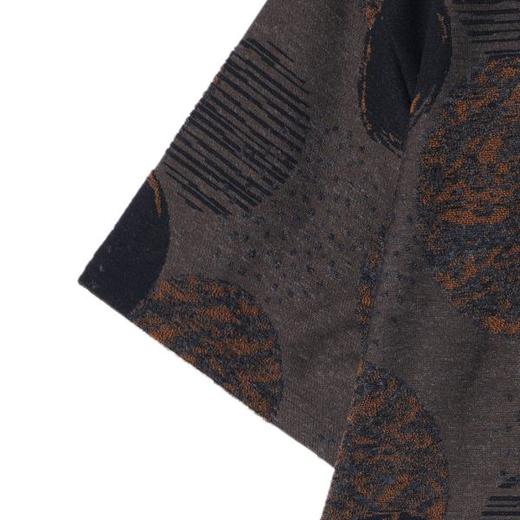 T3015夏季高级感新款美式撞色圆形磨毛圆领短袖T恤宽松复古百搭上衣 商品图4