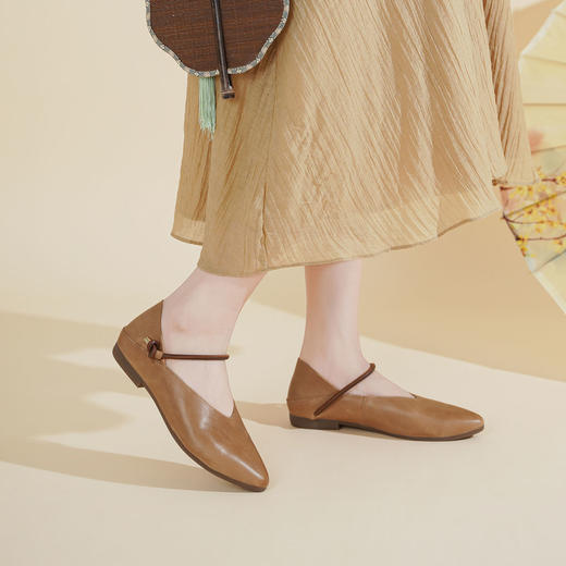 西村名物2025年春季新款舒适低跟新中式风优雅玛丽珍单鞋T25AE16091 商品图5