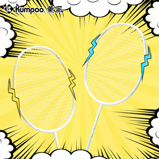 薰风新款羽毛球拍碳素纤维耐打娱乐双拍超轻高弹力儿童款对拍2支装 商品图0