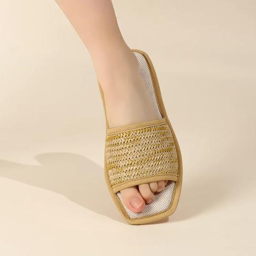 【多样屋专柜】多样屋开口编织拖鞋 四季棉麻拖鞋女家居室内情侣拖鞋 商品图5