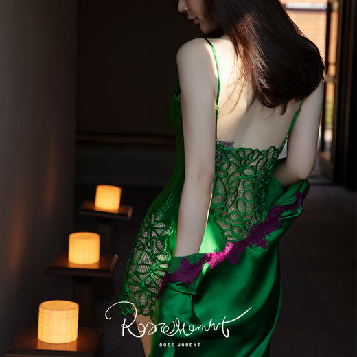 手工盘花性感中裙 蕾丝美背丝滑中袍 DD2-1 商品图3