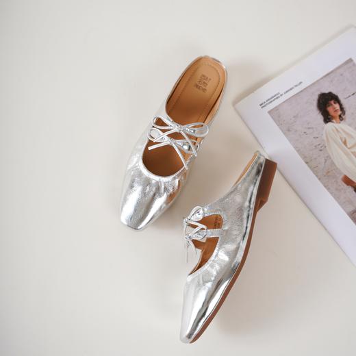 【新款穆勒拖】西村名物2025年春季新款舒适平跟新中式风优雅玛丽珍后空半拖鞋X25AH16511 商品图10