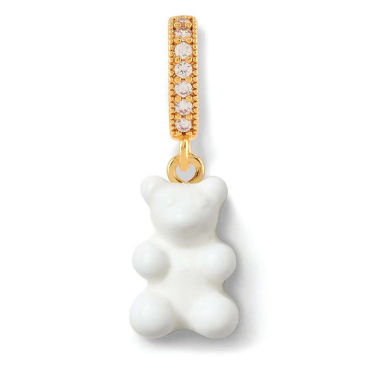 北京仓｜CRYSTAL HAZE-Nostalgia Bear-pave-白色小熊 吊坠（金色环扣）［挪威设计师］ 商品图1