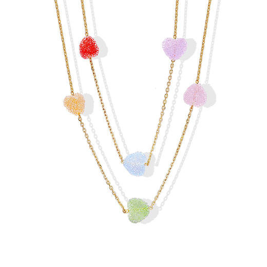 北京仓｜CRYSTAL HAZE-Jelly Heart-多彩爱心 项链［挪威设计师］ 商品图2