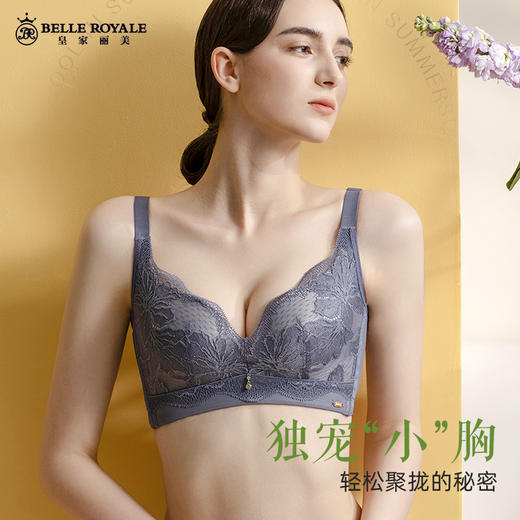 皇家丽美舒适柔软无钢圈内衣女小胸显大聚拢调整型收副乳文胸WW075-3 商品图1