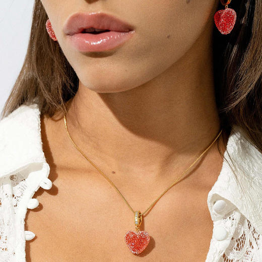 北京仓｜CRYSTAL HAZE-Jelly Heart-pave-西瓜红心形 吊坠［挪威设计师］ 商品图2