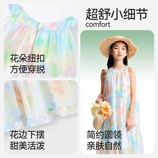 女童度假风无袖海边花丛连衣裙夏季新款安奈儿童装EG523086 商品图4