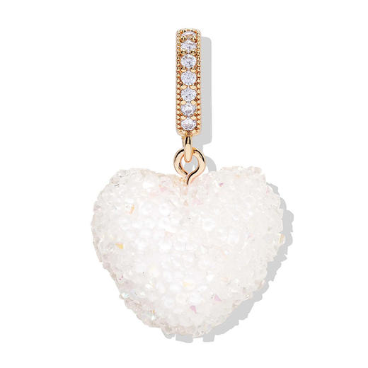 北京仓｜CRYSTAL HAZE-Jelly Heart-pave-白色心形 吊坠［挪威设计师］ 商品图0