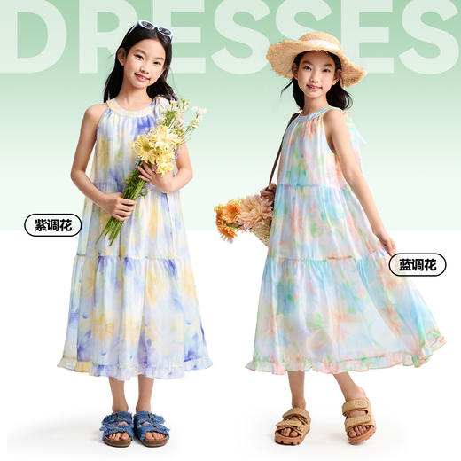 女童度假风无袖海边花丛连衣裙夏季新款安奈儿童装EG523086 商品图2