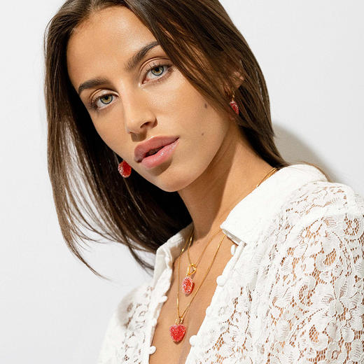 北京仓｜CRYSTAL HAZE-Jelly Heart-pave-西瓜红心形 吊坠［挪威设计师］ 商品图3