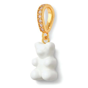 北京仓｜CRYSTAL HAZE-Nostalgia Bear-pave-白色小熊 吊坠（金色环扣）［挪威设计师］
