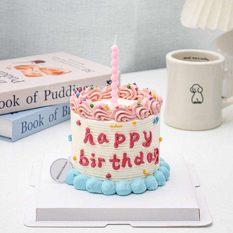 0844“ins风扭扭蜡烛”蛋糕