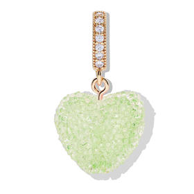 北京仓｜CRYSTAL HAZE-Jelly Heart-pave-淡绿色心形 吊坠［挪威设计师］