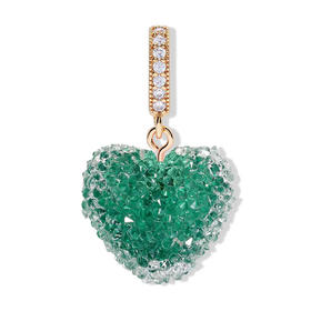 北京仓｜CRYSTAL HAZE-Jelly Heart-pave-绿色心形 吊坠［挪威设计师］