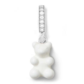 北京仓｜CRYSTAL HAZE-Nostalgia Bear-pave-白色小熊 吊坠（银色环扣）［挪威设计师］