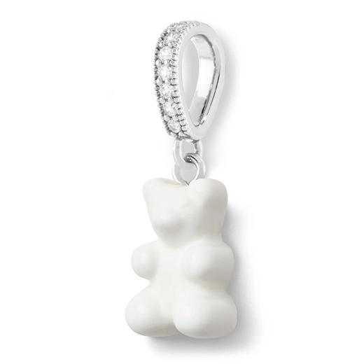 北京仓｜CRYSTAL HAZE-Nostalgia Bear-pave-白色小熊 吊坠（银色环扣）［挪威设计师］ 商品图1
