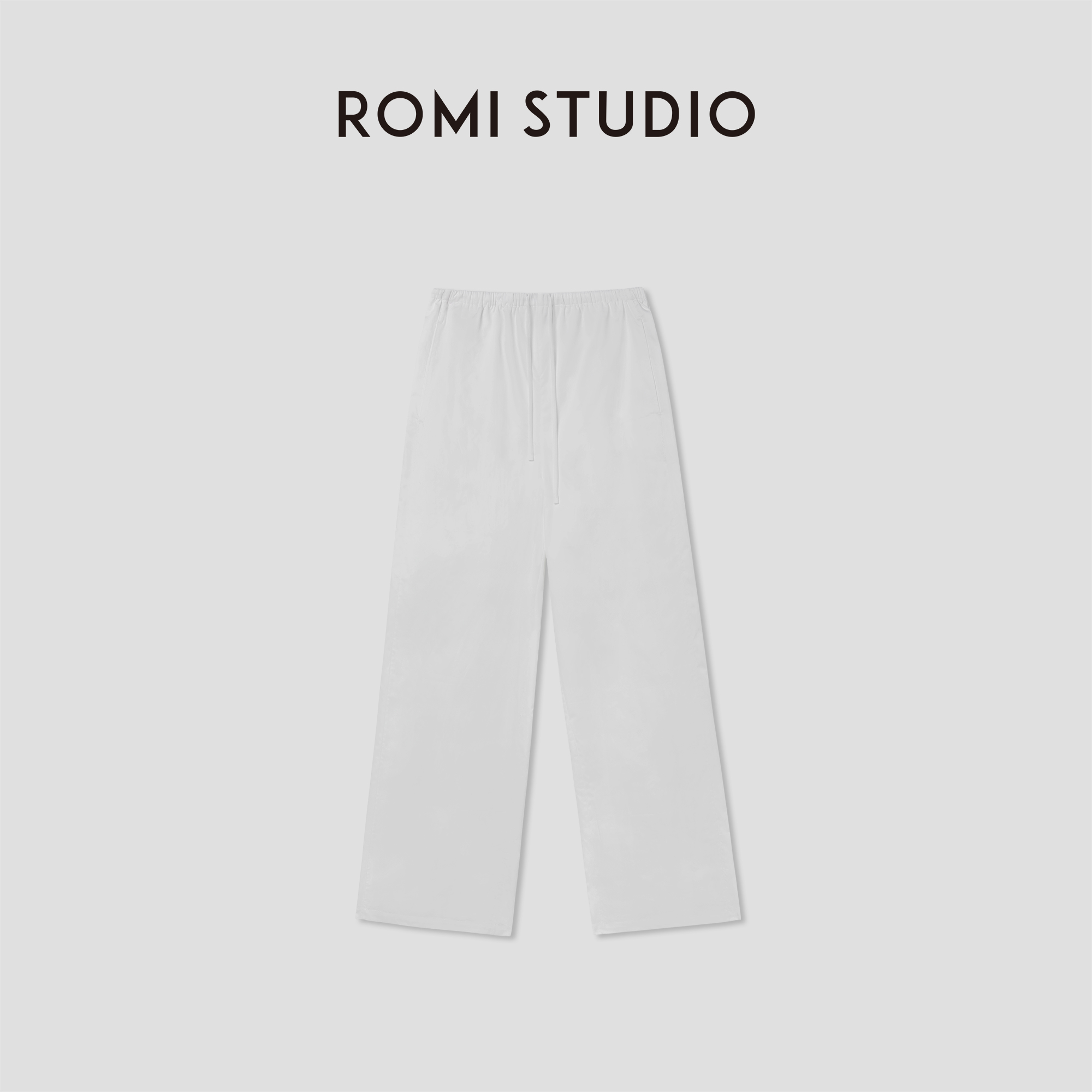ROMI STUDIO“清新自在”经典全棉松紧腰系带直筒休闲裤RW24WXH1214