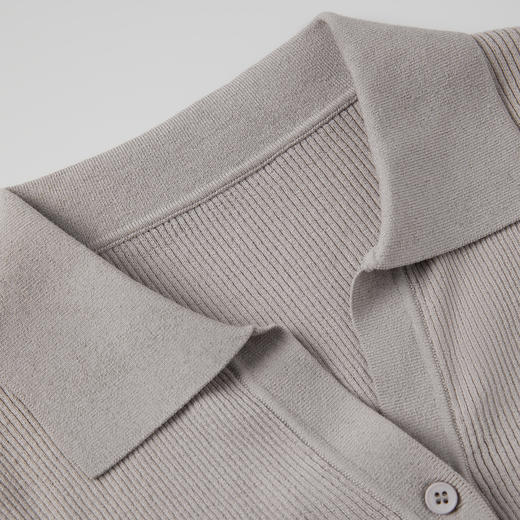 ROMI STUDIO“简约优雅”环保醋纤弹力罗纹翻领针织上衣 RWBSS01758 商品图2