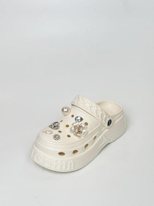 Westory高级感洞洞鞋珍珠水砖厚底轻便包头拖鞋（建议拍大一码）WZ25B62731 商品图5