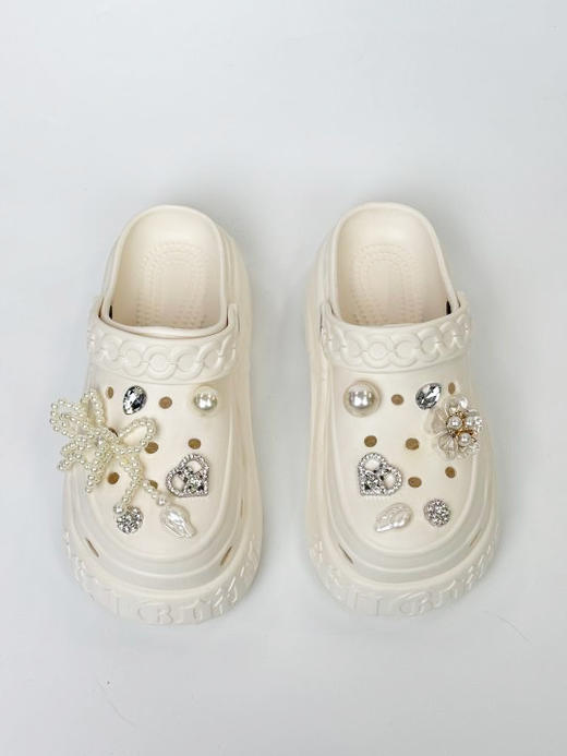 Westory高级感洞洞鞋珍珠水砖厚底轻便包头拖鞋（建议拍大一码）WZ25B62731 商品图0