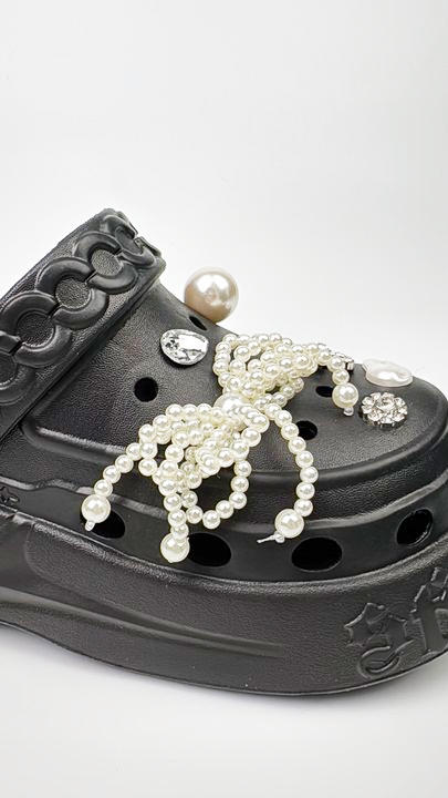 Westory高级感洞洞鞋珍珠水砖厚底轻便包头拖鞋（建议拍大一码）WZ25B62731 商品图4