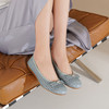 西村名物2025年轻便透气舒适平底蝴蝶结饰扣软底镂空单鞋T25AH15001 商品缩略图1