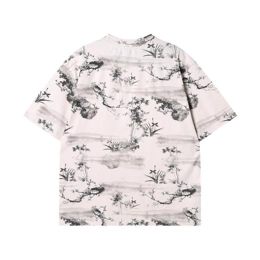 T3076夏季高级感新款国风水墨花卉圆领短袖T恤休闲时尚宽松套头上衣 商品图5