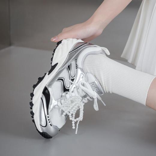 西村名物2025年轻便透气舒适厚底防滑休闲运动鞋老爹鞋T25CM38871 商品图4