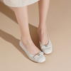 西村名物2025年轻便透气舒适平底蝴蝶结饰扣软底镂空单鞋T25AH15001 商品缩略图8