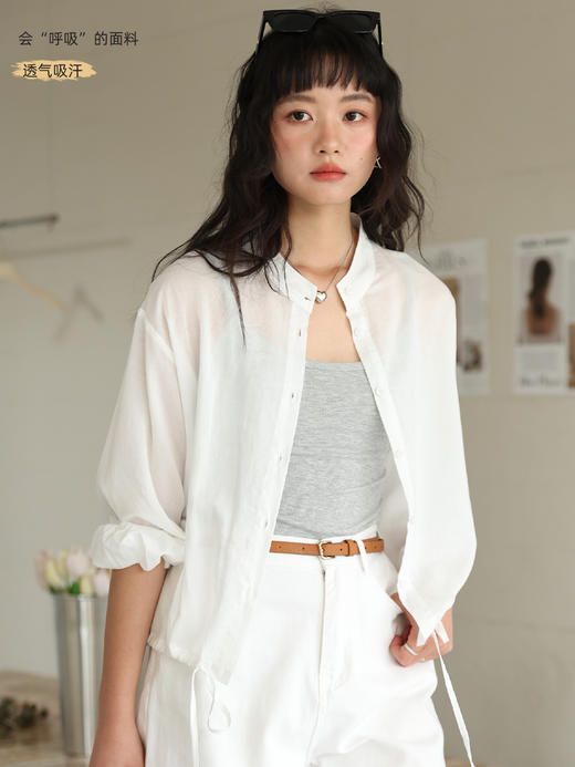 【KEMU】法国亚麻×奥地利天丝 立领衬衫 | 🌿 自然呼吸，穿出「0负担」高级感 商品图1