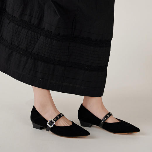 西村名物2025年春季新款舒适低跟新中式风优雅玛丽珍单鞋T25AE16231 商品图7