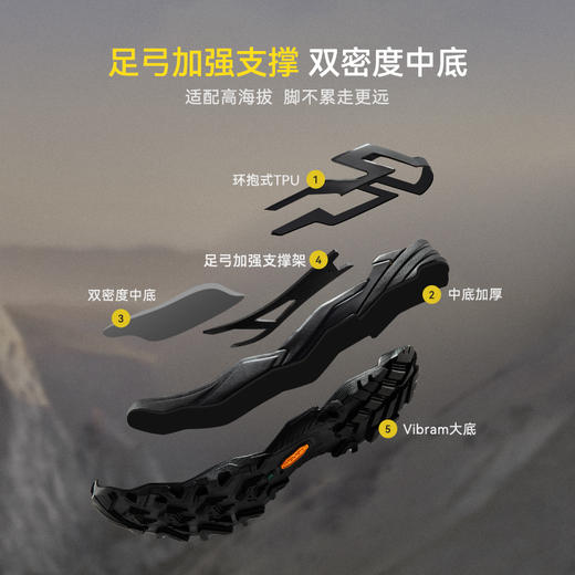 KAILAS凯乐石 户外运动 男女款高帮防水登山徒步鞋（MT5-PRO GTX HIGH）KS2412131KS2412231/KS2412131B【Z】 商品图3