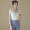 跃牌【周游世界系列】春夏新款瑜伽服女纽扣开衫修身显瘦短袖透气辣妹T恤TP0865 商品缩略图1