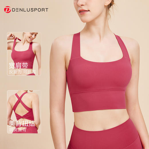 美背运动内衣新款瑜伽背心高强度防震固定杯文胸健身上衣瑜伽服  DY66178 商品图1