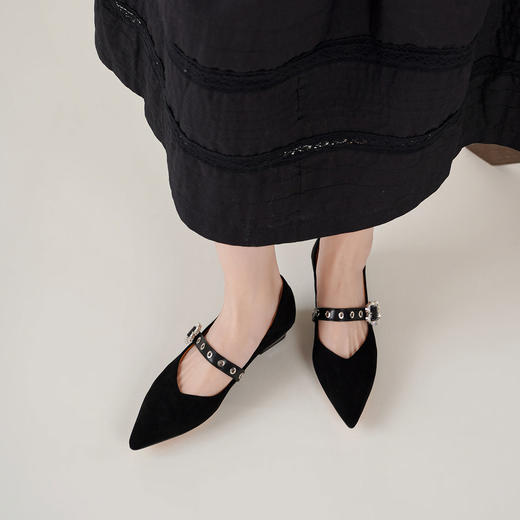 西村名物2025年春季新款舒适低跟新中式风优雅玛丽珍单鞋T25AE16231 商品图2