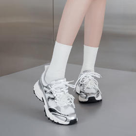 西村名物2025年轻便透气舒适厚底防滑休闲运动鞋老爹鞋T25CM38871