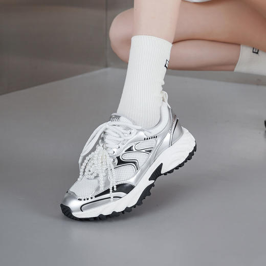 西村名物2025年轻便透气舒适厚底防滑休闲运动鞋老爹鞋T25CM38871 商品图5