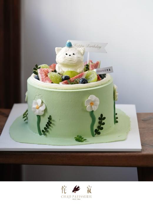 【客定】绿色可爱清新蛋糕0058（装饰水果随机） 商品图1