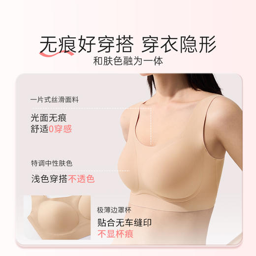 [无痕引力杯]无痕软支撑大胸显小无钢圈光面隐形承托内衣 商品图4