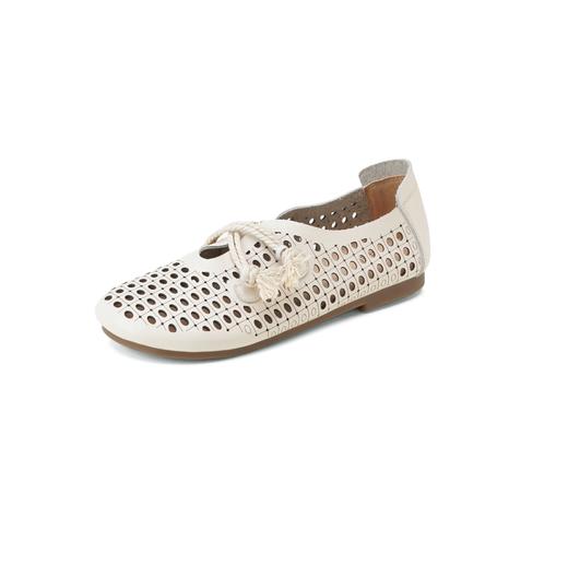 西村名物2025年夏季新款舒适平跟新中式风优雅镂空洞洞单鞋T25AH15801 商品图11