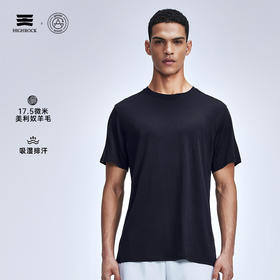天石鹅铠甲夏季弹力舒适美利奴羊毛T恤男女同短袖户外运动速干半袖