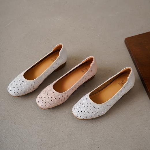 西村名物2025年夏季新款舒适低跟新中式风优雅镂空浅口单鞋T25AH16101 商品图5