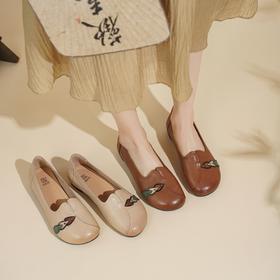 西村名物2025年春季新款舒适平跟软底新中式风优雅浅口单鞋T25AE16161