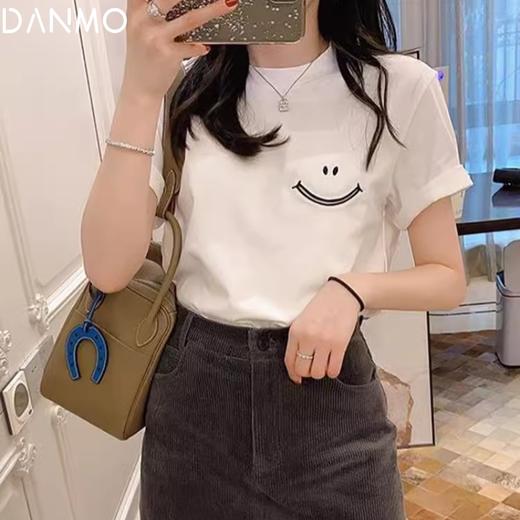 「99任选三件，单拍不发，自行设置满减」DANMO纯棉重工刺绣T，耐磨耐穿抗起球， 宽松显瘦（3-5天发货） 商品图4
