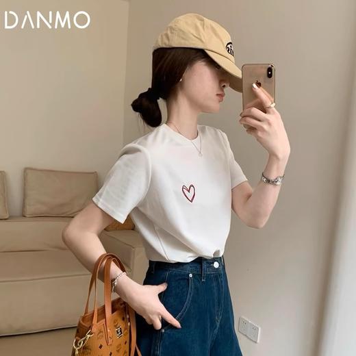 「99任选三件，单拍不发，自行设置满减」DANMO纯棉重工刺绣T，耐磨耐穿抗起球， 宽松显瘦（3-5天发货） 商品图0
