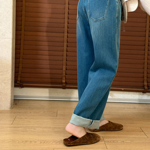 【不换不退】良木礼窄版牛仔阔腿裤(91733) 商品图3