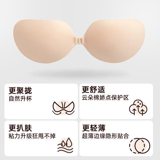 好奇蜜斯聚拢乳贴防凸小胸显大胸贴硅25春夏胶隐形女婚纱专用上托  云氧呼吸乳贴 商品图1