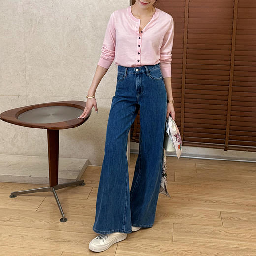 【不换不退】良木礼阔腿弹力牛仔裤(S001) 商品图0