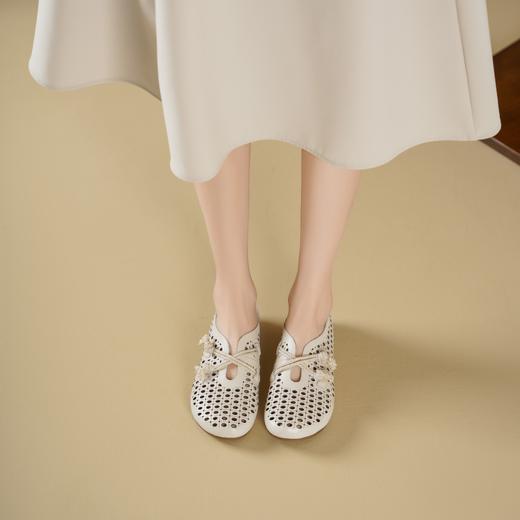 西村名物2025年夏季新款舒适平跟新中式风优雅镂空洞洞单鞋T25AH15801 商品图6