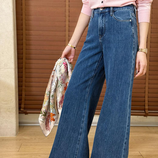 【不换不退】良木礼阔腿弹力牛仔裤(S001) 商品图1